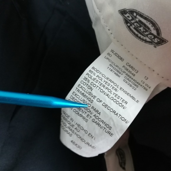 Dickies Mens Pants 874 Original Fit Work Black Flex Straight Leg 48x25 - Picture 7 of 10